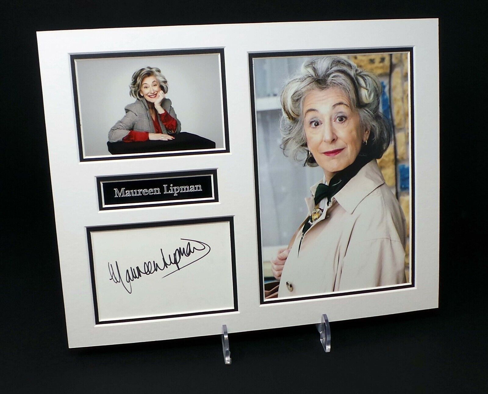 Maureen LIPMAN Signed Mounted Photo Poster painting Display AFTAL RD COA Evelyn PLUMMER Corrie