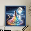 (Counted/Stamped) Beach Rainbow Dress Girl-18CT Cross Stitch 35*35cm/13.78*13.78in