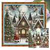 Christmas Tree And Santa Claus - 11CT Stamped Cross Stitch - 50*50cm - Xmas