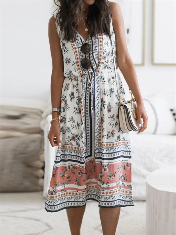 Online Celebrity Long Skirt Print Dress | EGEMISS