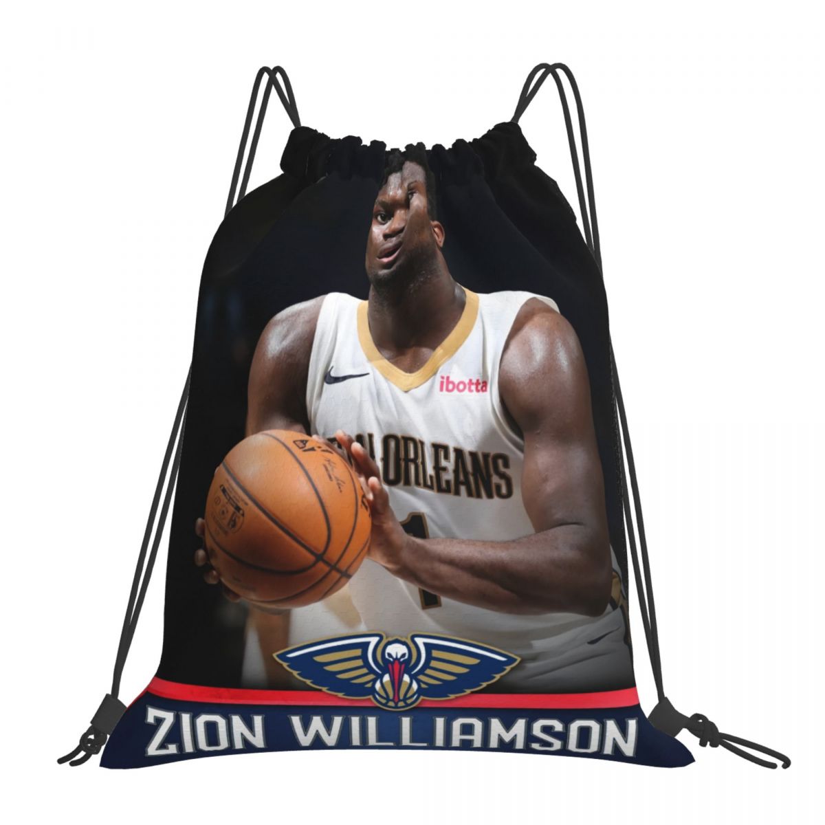 New Orleans Pelicans Zion Williamson 2021 Game Star Drawstring Bags for School Gym
