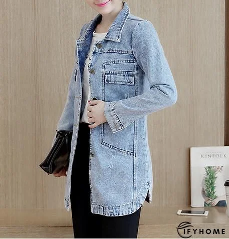 Denim Casual Shawl Collar Jacket | IFYHOME