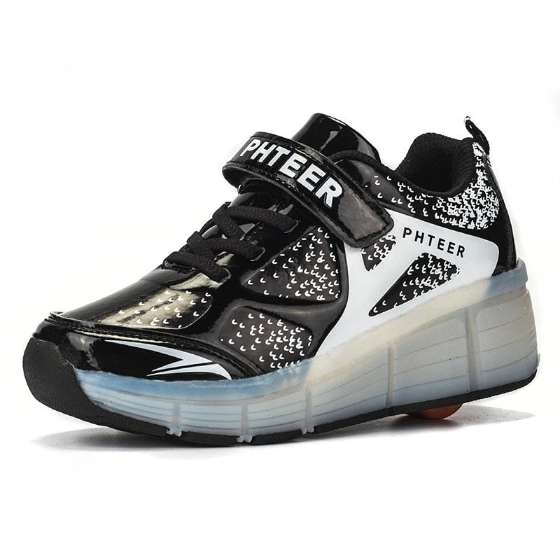 Children's Sports Shoes Single Wheel the Skating Shoes Boys and Girls Students Adult Transformative Shoes Wheeled Sports Shoes