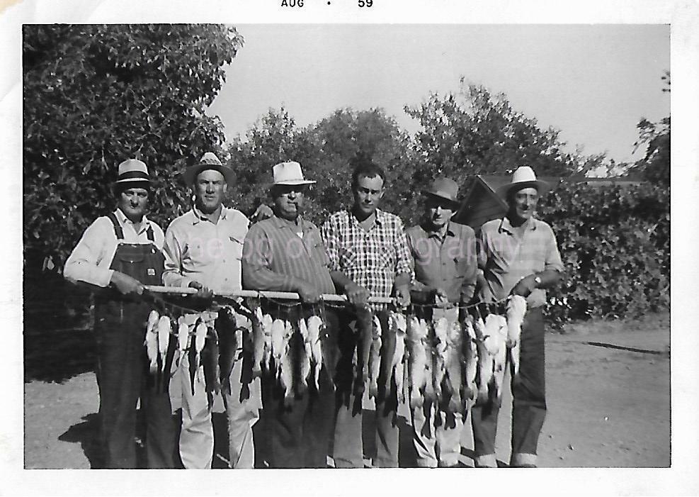 FISH GUYS Vintage FOUND Photo Poster painting 50's MEN bwOriginal Snapshot 04 8 N