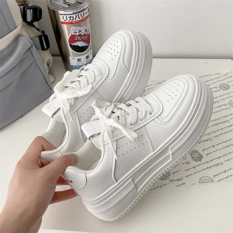Yyvonne Bottom Height Small White Shoes Light Luxury High-End Old Dad Shoes Women's Single Shoes Summer Lace Breathable Leisure Sports Shoes