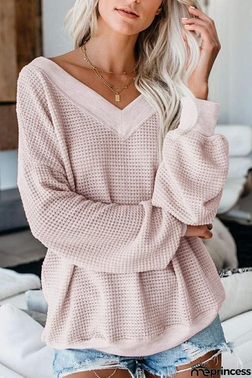 V Neck Loose Sweater
