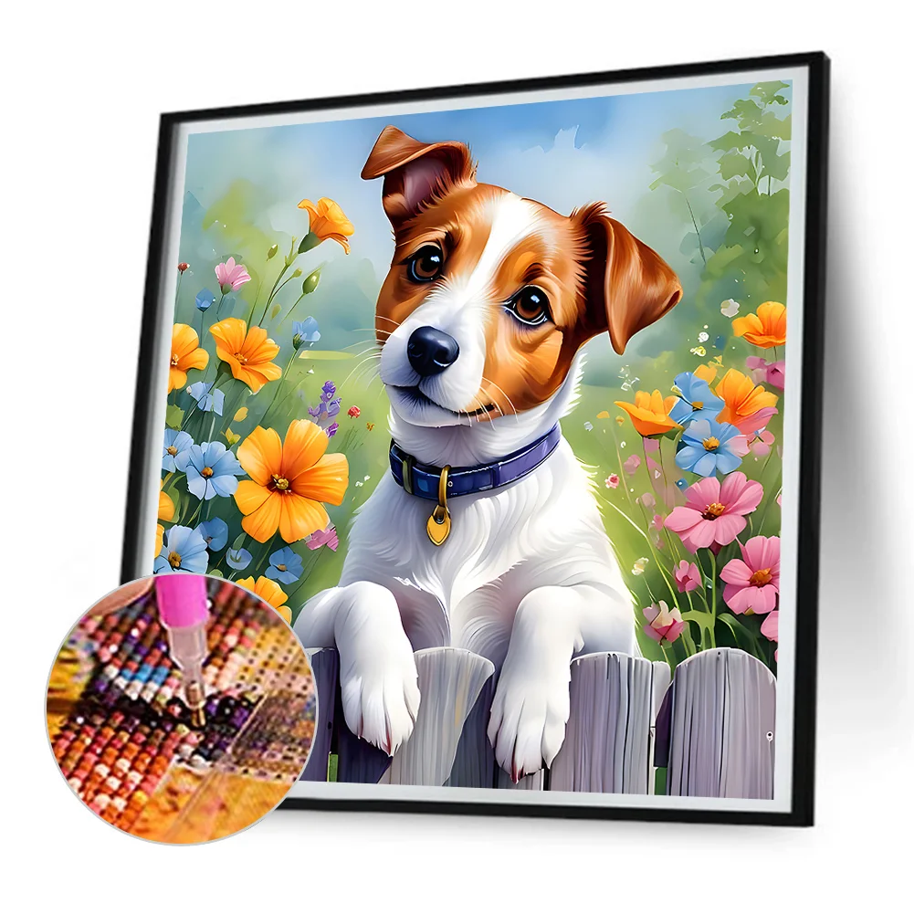 Diamond Painting - Full Round Drill - Dog(Canvas|30*30cm)