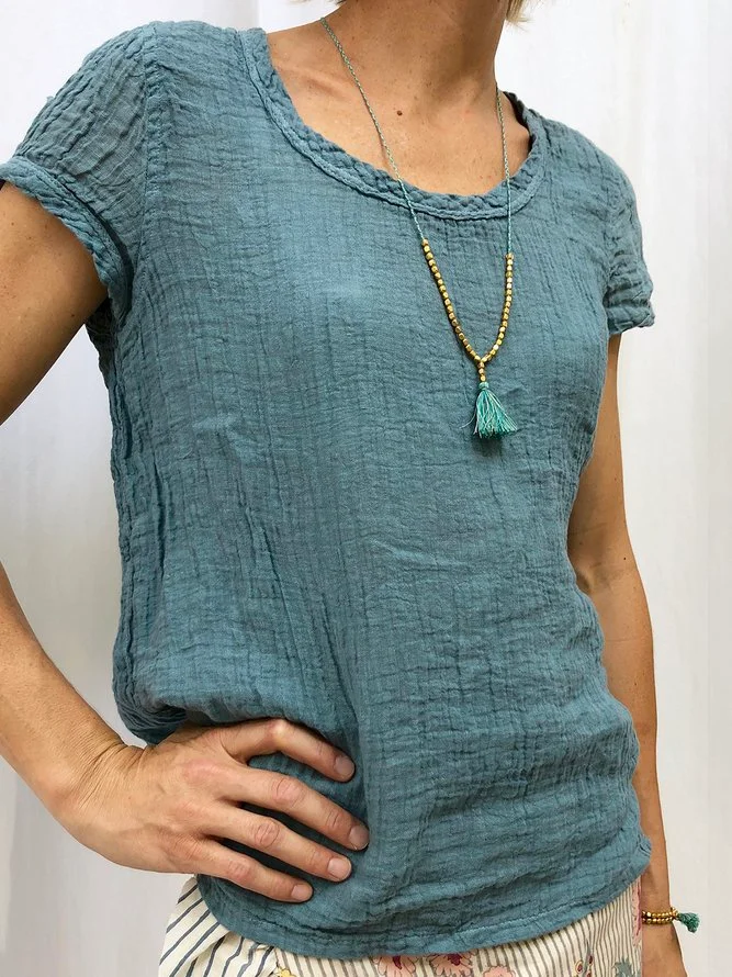 Women Casual Short Sleeve Shirt