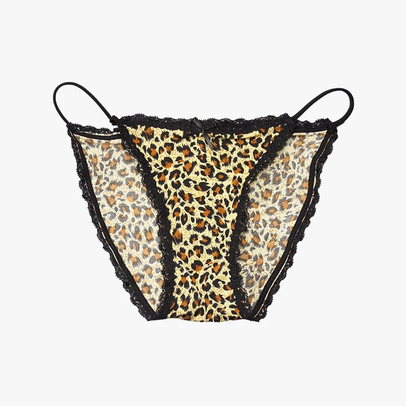 Leopard Panties For Ladies Print Sexy Lace  Women's Underwear Underpants Middle Low Waist One-Piece Women's Sexy Lingerie Briefs