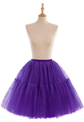 Girls Princess Tutu Tulle Midi Knee Length Skirt Underskirt Novameme