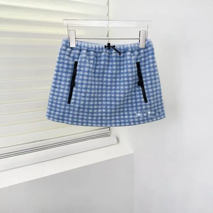 Women's 2 Piece Fleece Set Plaid Skirt & Jacket