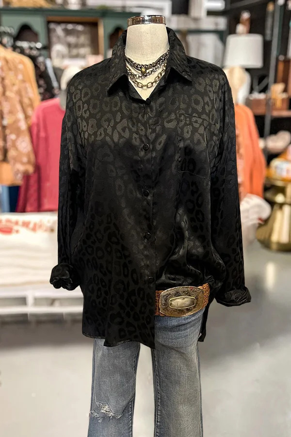 Silky Leopard Satin Shirt