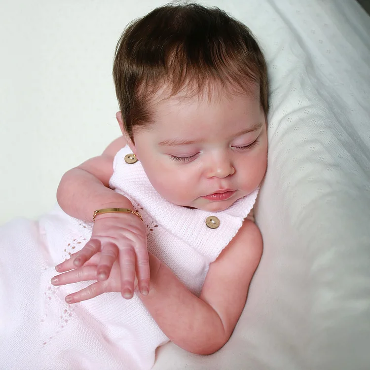 12"&16" Realistic Baby Doll with Flexible Full Silicone Body, Soft Newborn Baby Doll Boy or Girl with Closed Eyes and Chubby Face