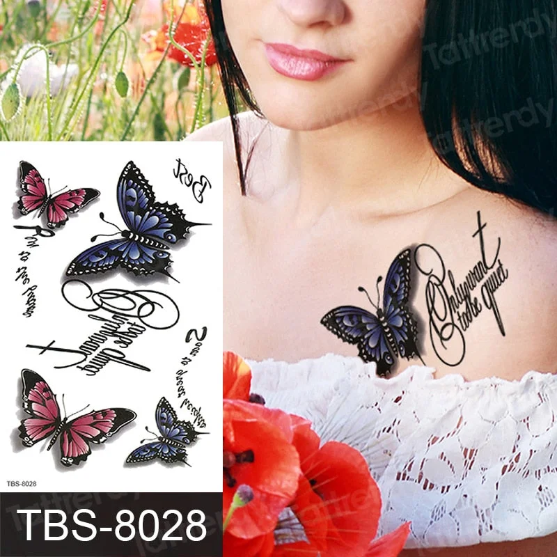 rose lotus flower temporary tattoo for women girls sexy body tattoo sticker girl tatouage temporaire femme back tatoo fake