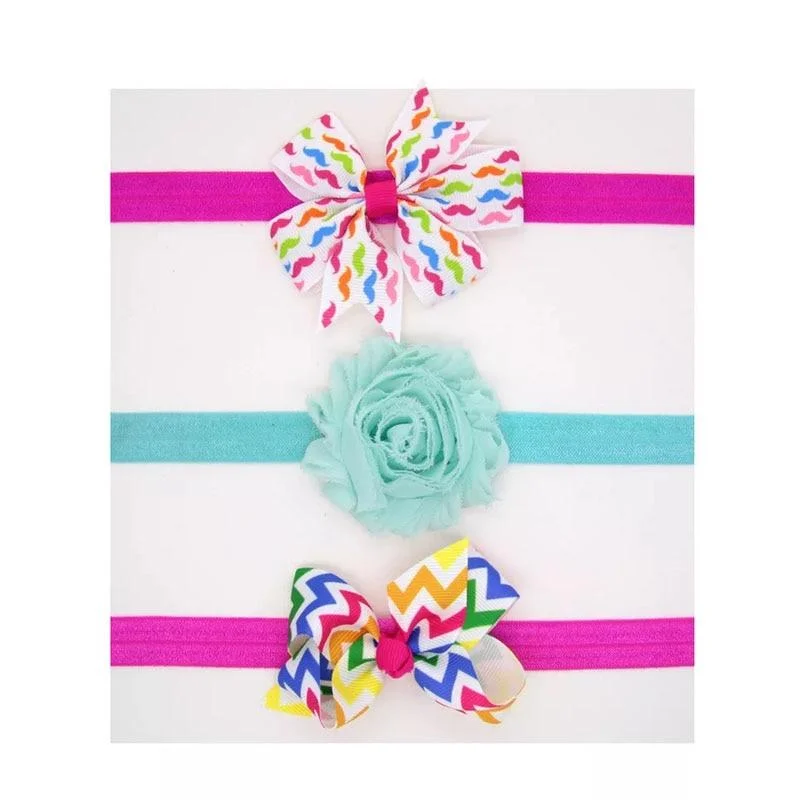 3pcs/set Baby Headband Girls Hair Accessories Cotton Rabbit Ear Turban Bow Elastic Hairband Baby Princess Christmas Day Gifts