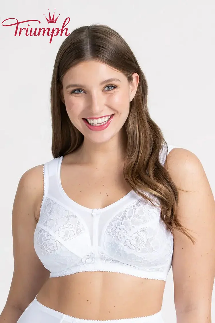 Triumph - 3 sztuki (75A-110F) 💝 Biustonosz push-up z koronkową haftowaną miseczką