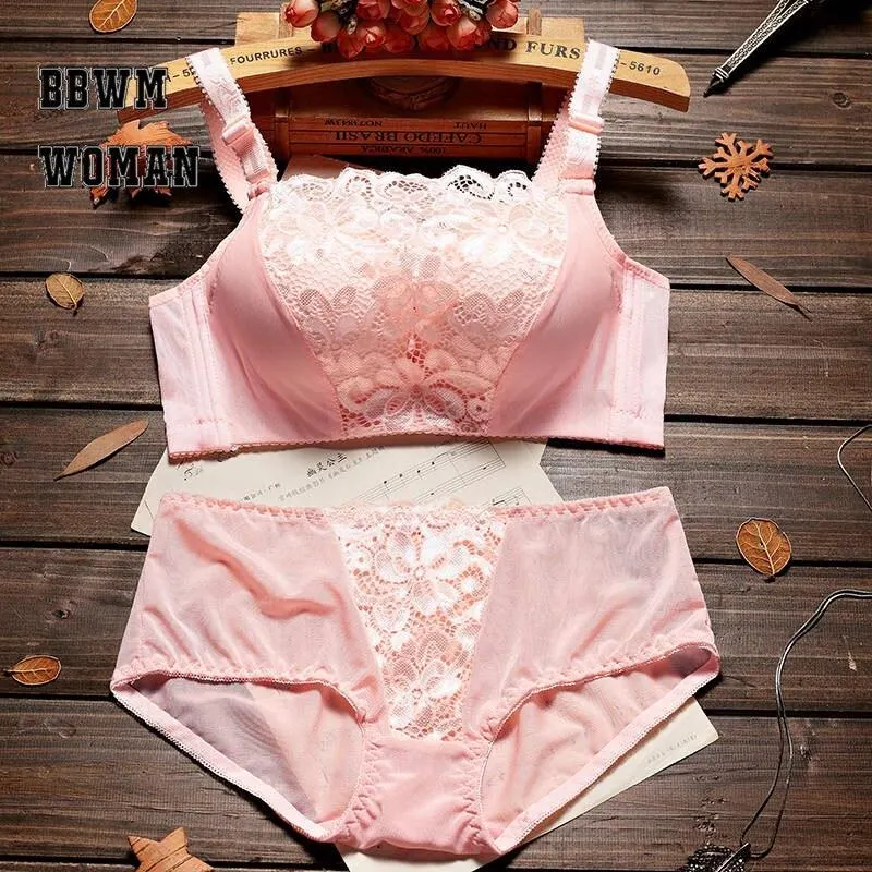 Adjustable Push Up Bra Set Lace Bra Small Chest Thin Underwear ZO918