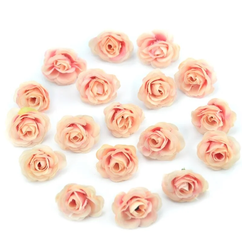 10pcs 2.5cm Mini Silk Artificial Rose Flowers Cloth For Wedding Party Home Room Decoration  DIY Dress  Accessories Fake Flowers