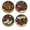 4pcs Acrylic DIY Pearl Painting Coaster Kit - Christmas