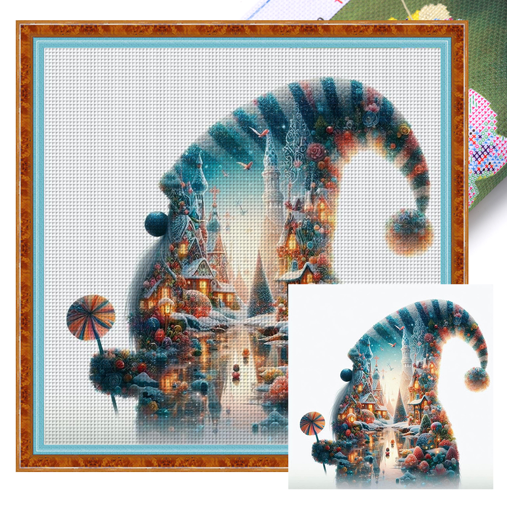 Silhouette Gnome Full 11CT Pre-stamped Canvas(45*45cm) Cross Stitch