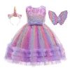 Summer Unicorn Flower Kid Girl Sequin Star Dress