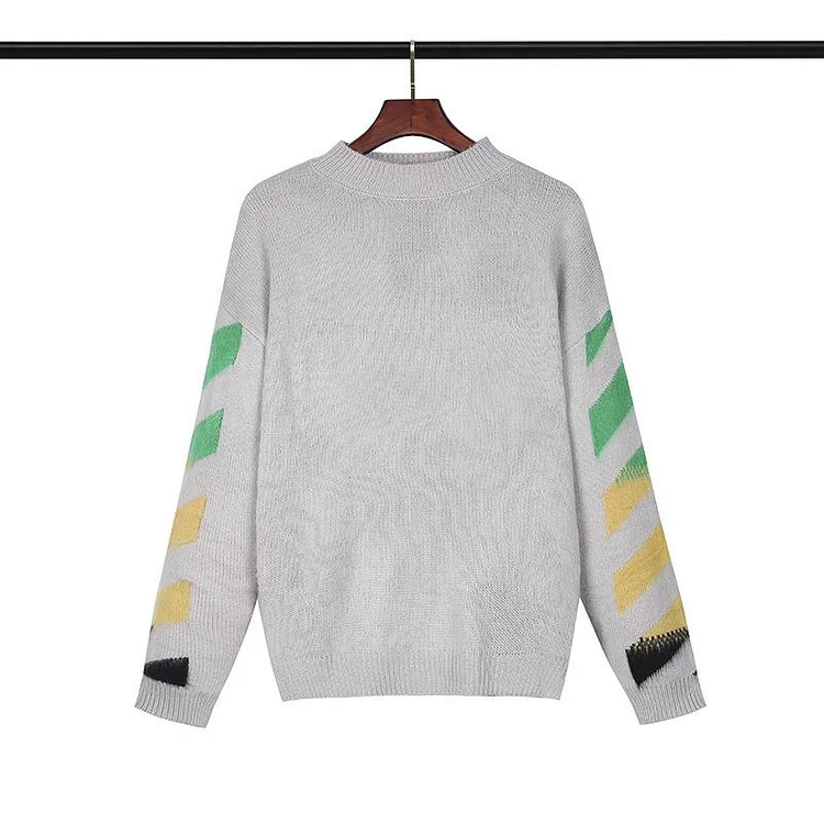 Off White Winter Sweaters Autumn and Winter Arrow Mohair Knitted Sweater