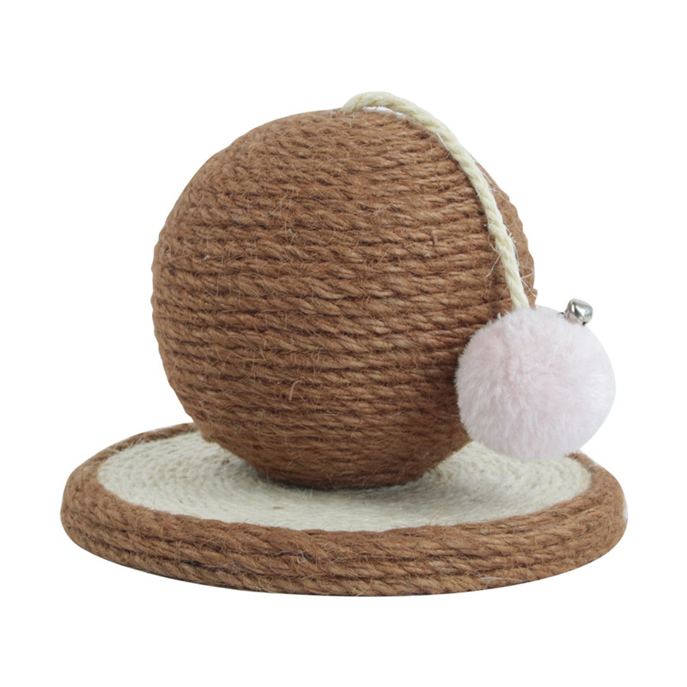 

Rope Woven Round Ball Sisal Pet Cat Scratcher Teaser Playing Toys with Base, Green, 501 Original