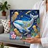 (25x25cm)DIY Whale Framed Handmade Pearl Painting Art Craft Kit Living Home Decor