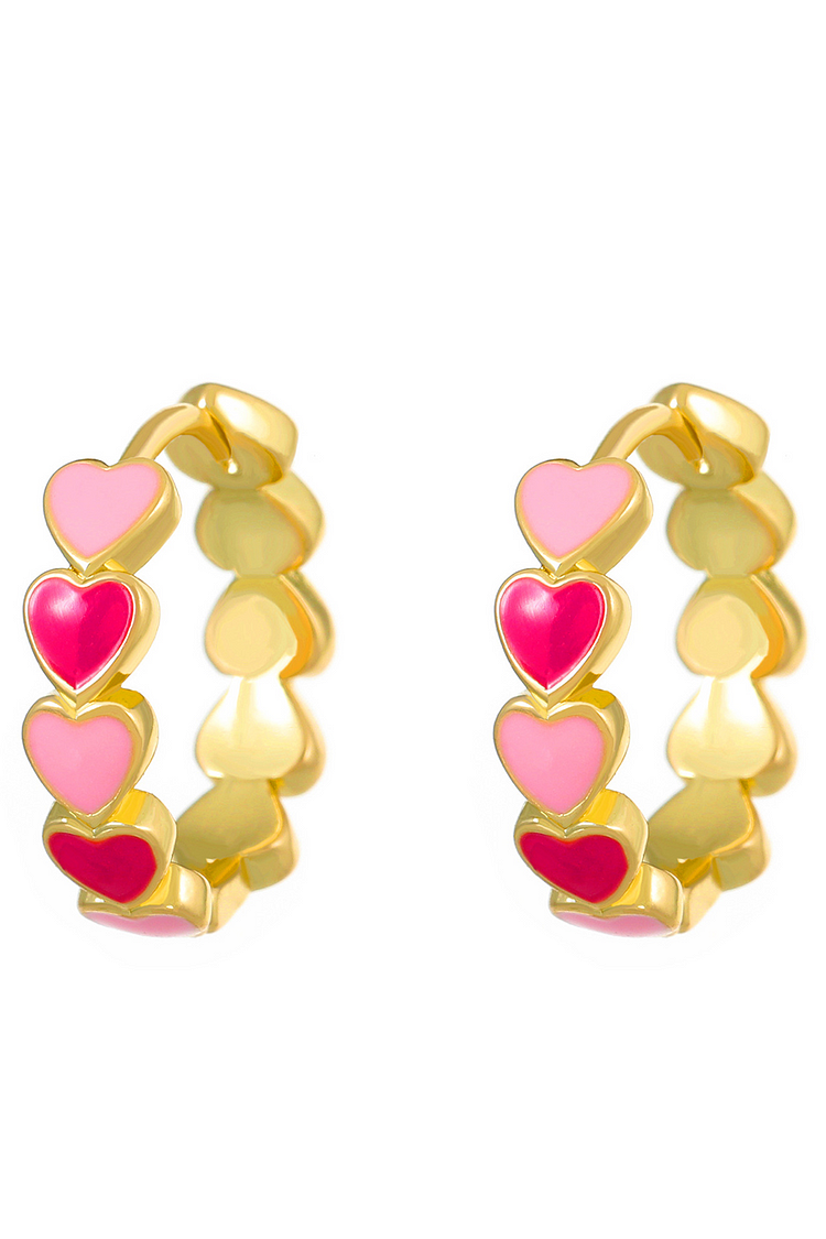 Hearts Design Alloy Fashionable Hoop Earrings