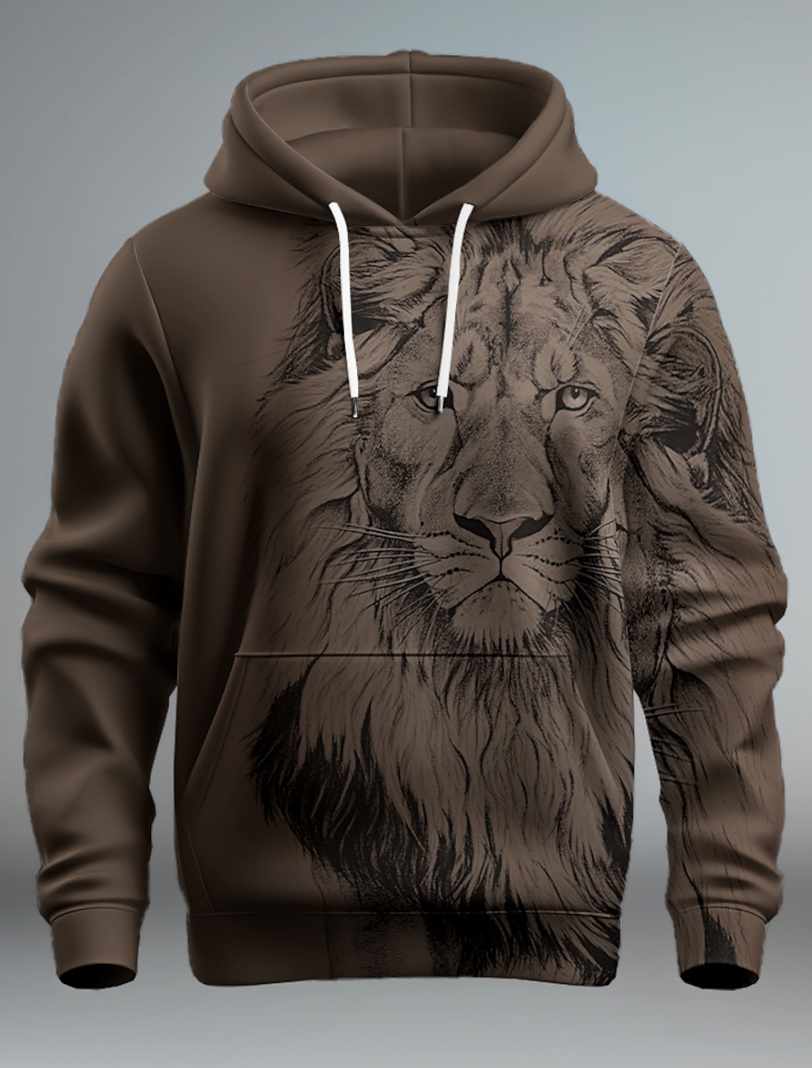 Destinybetclub New Graphic Lion Men's Fashion 3D Print Hoodie Streetwear Hoodies Long Sleeve Hooded Print Front Pocket Spring Hoodie Sweatshirt