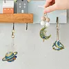 16pcs Stars and Moon Double-Sided DIY Diamond Painting Keychain Kit