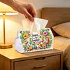 (24cm)Diamond Art Tissue Box DIY PU Napkin Cover for Home Decoration(summer drinks)