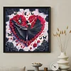 Diamond Painting-DIY Crystal Rhinestone Black Rose Heart Dance Girl(Box Packaging)