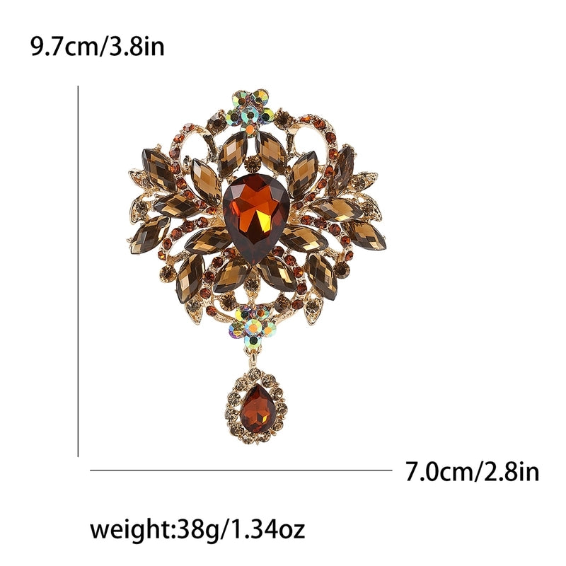 Elegant Retro Pin Geometric Alloy Inlay Rhinestones Glass Women’s Brooches