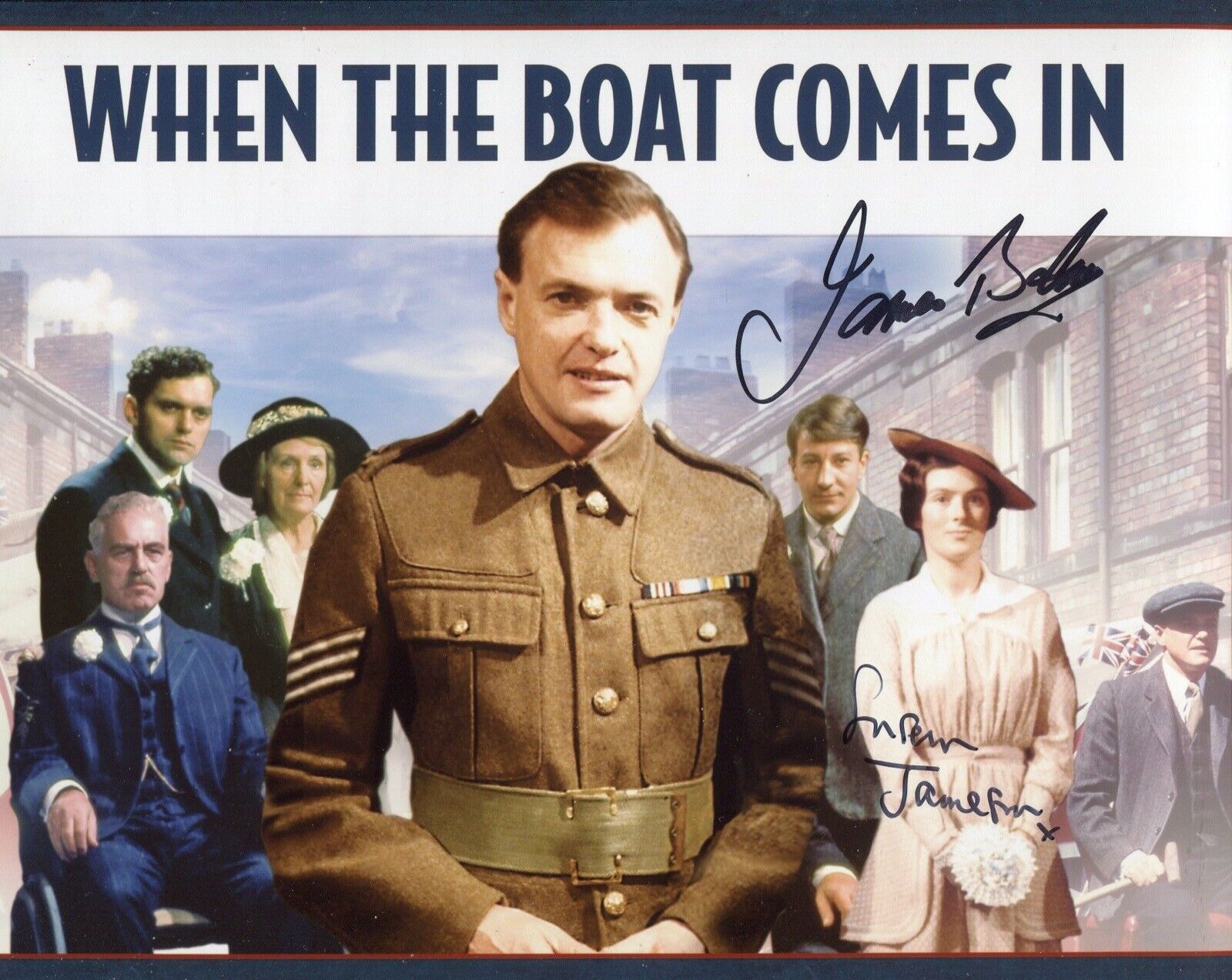 When The Boat Comes In: James Bolam & Susan Jameson Cast signed Photo Poster painting