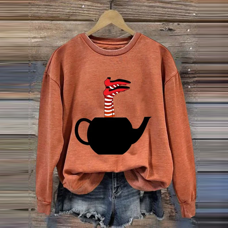 Classic Ruby Red Shoes Halloween Witch Legs Printed Casual Sweatshirt