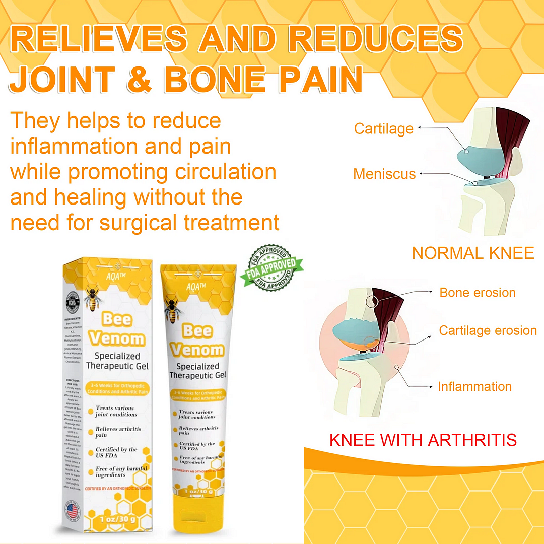🐝AQA™ Bee Venom Joint Therapy Pain Relief Gel(🔥Limited Time Discount 🔥 Last Day🔥)