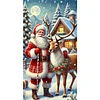 Santa Claus Elk - Diamond Painting - Full Round Drill (Canvas|40*70cm)