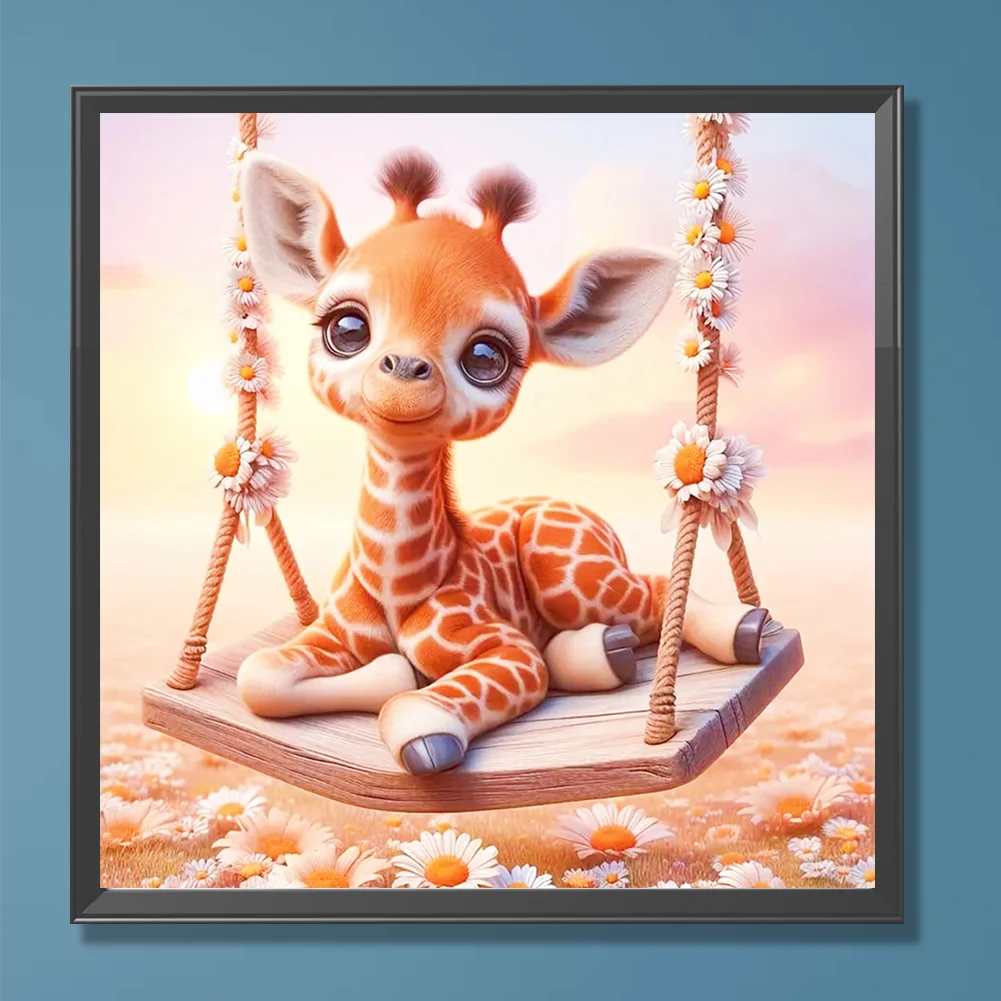 Diamond Painting - Full Round Drill - Giraffe(Canvas|30*30cm)
