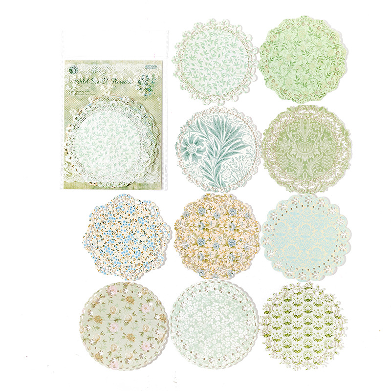 Material Paper - Flower Opening Series Vintage Lace Floral Hollow Landscape 