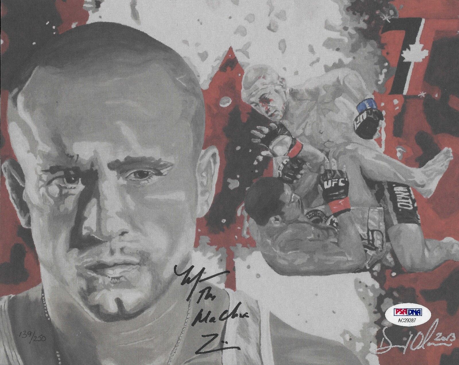 Mark Hominick Signed 8x10 Donny Oliveira Art Print Photo Poster painting PSA/DNA UFC Autograph