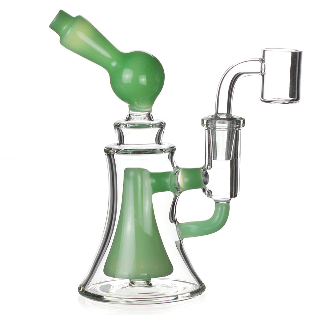 The Accented Scope Prism Glass Dab Rig Mini Bong With Multi Slitted Showerhead