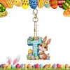 (US Only)PET Double Sided Special Shaped Easter Alphabet DIY Diamond Painting Keychain