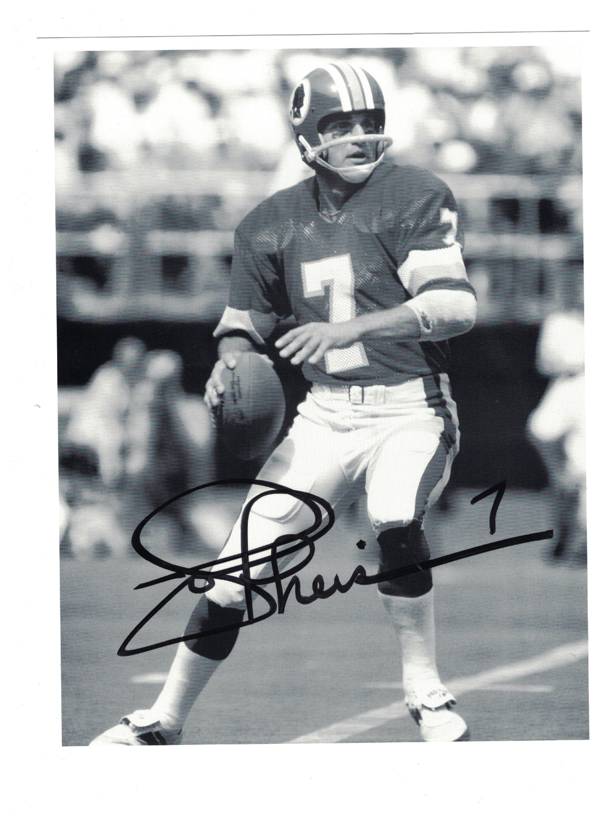 Joe Theismann Washington Redskins Signed 8 x 10