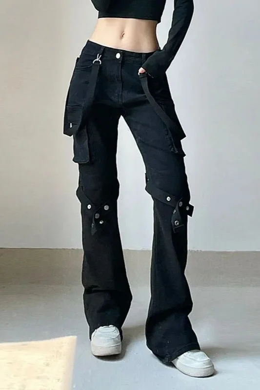 Black Tactical Belt Cargo Pant