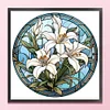 (Small Size)Lily - 18CT Stamped Cross Stitch - 25*25cm - Flower