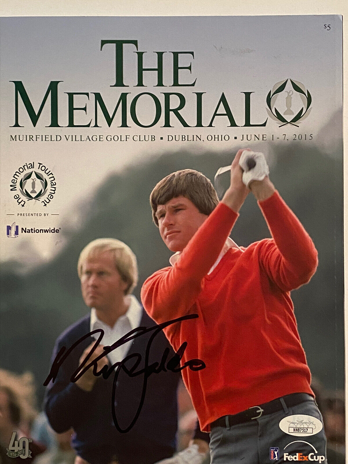 Sir Nick Faldo GOLF Signed Autographed Magazine Cover COA Jsa 3 X Masters Champ