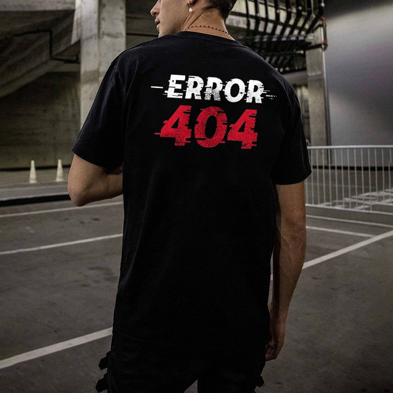 Error 404 Printed Black Men's T-shirt -  UPRANDY