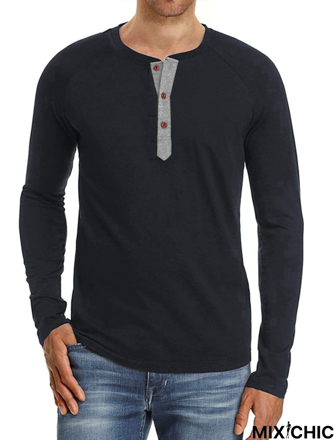 Men's Long Sleeve T-Shirt Solid Color Casual Top Basic Non-Printing Shirt Soft Touch Daily Wear