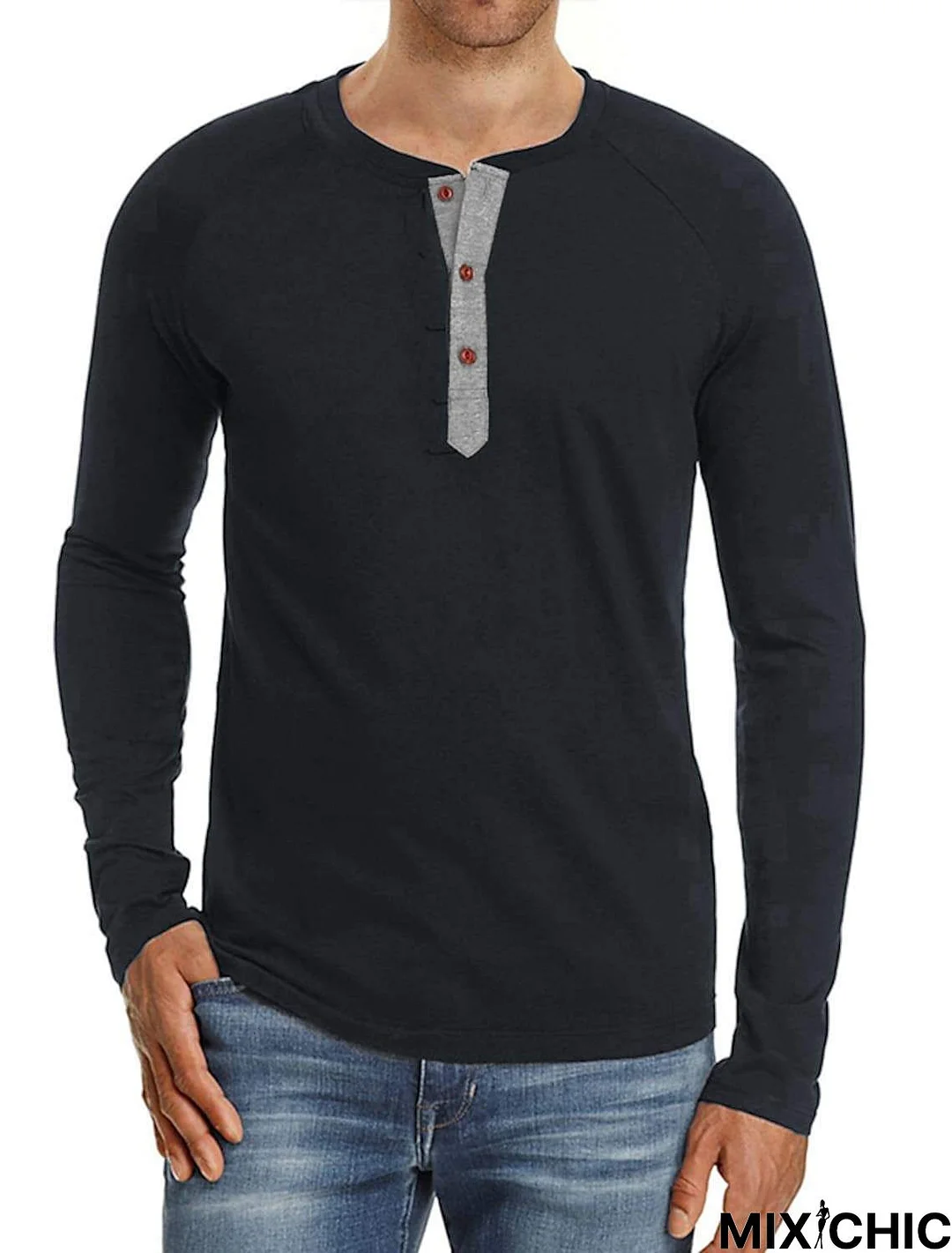 Men's Long Sleeve T-Shirt Solid Color Casual Top Basic Non-Printing Shirt Soft Touch Daily Wear